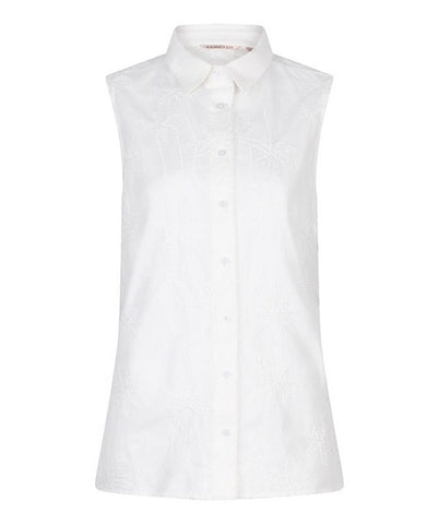Embroidery Sleeveless Shirt - 06201