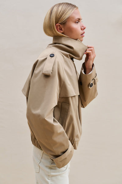 001070 Short Trenchcoat Bomber Jacket