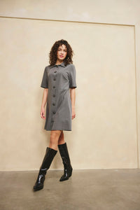 10530 short sleeve Buttoned Dress