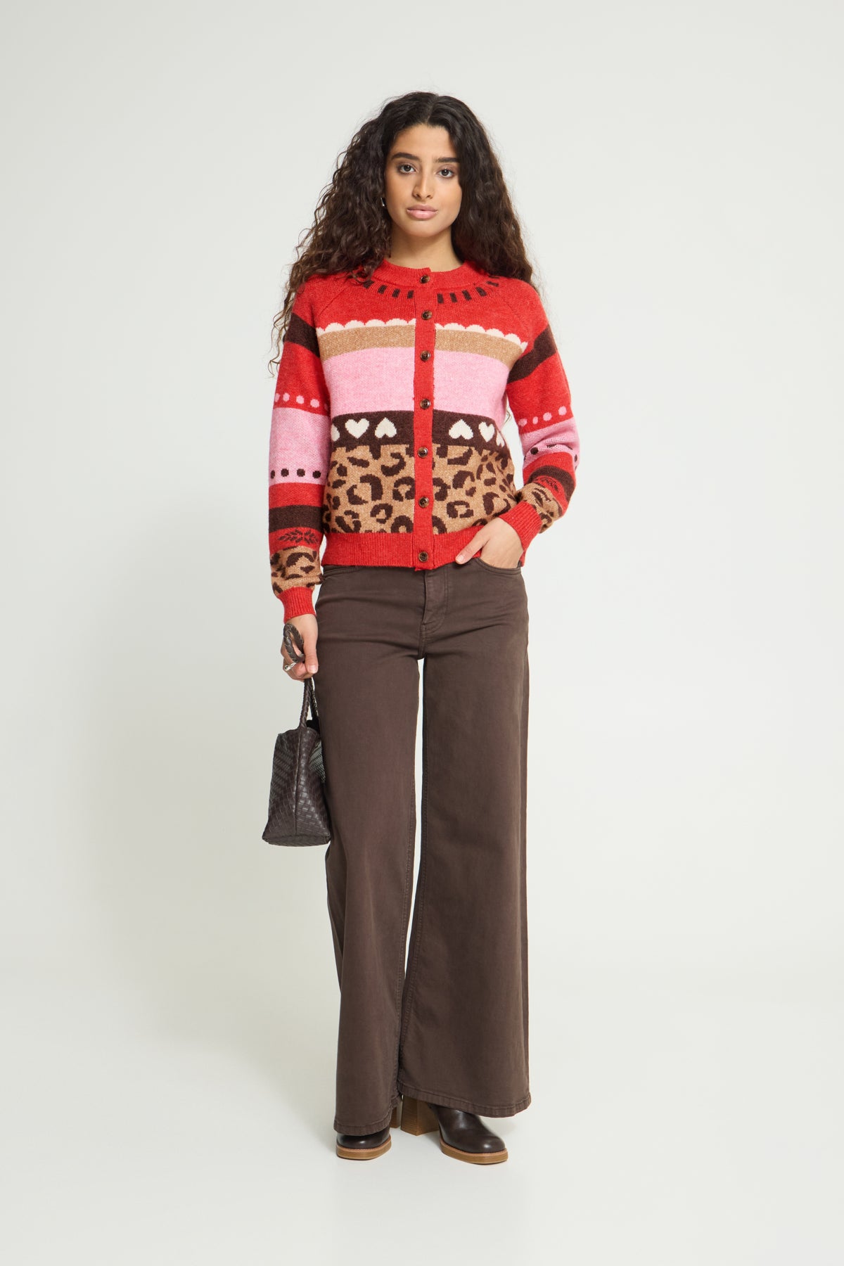 IhLivoni Cardigan in Poinsettia