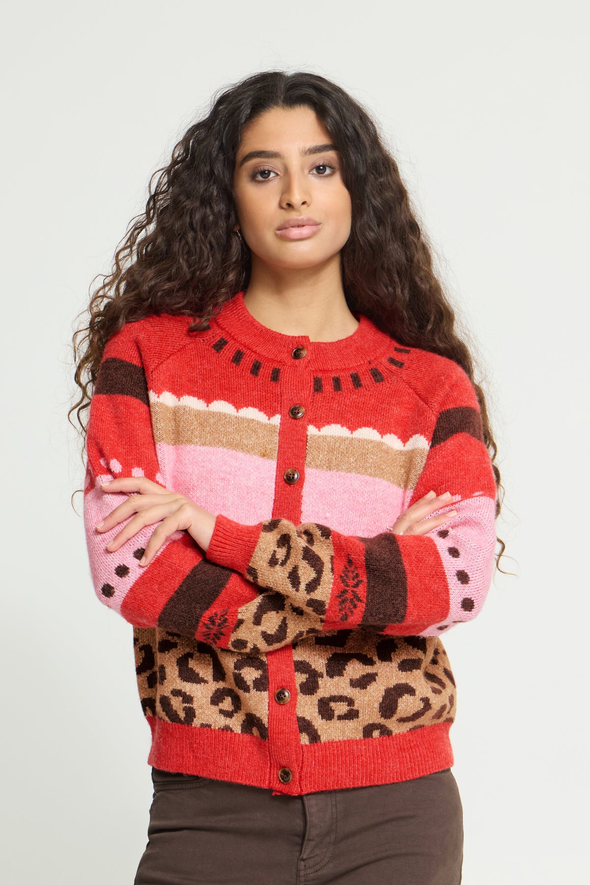 IhLivoni Cardigan in Poinsettia