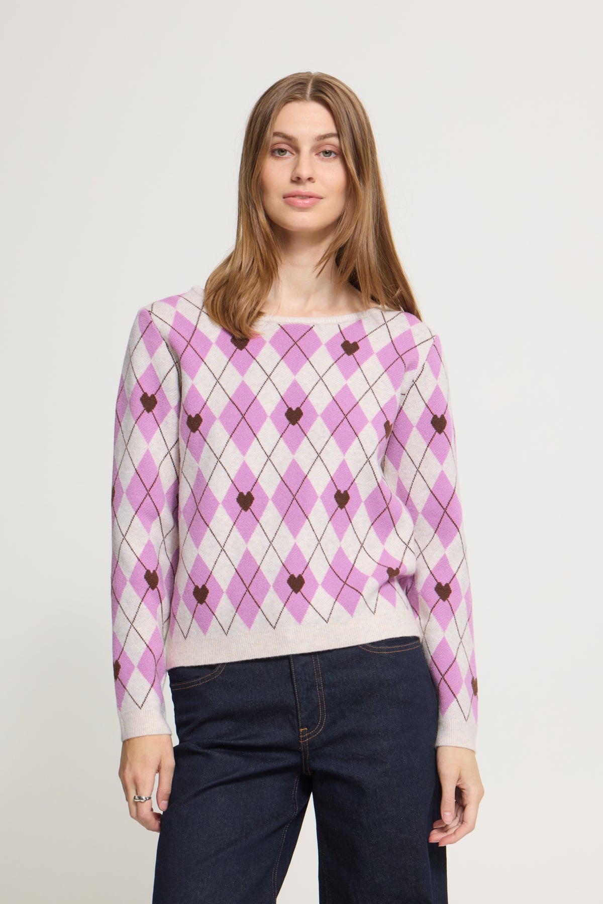 IhBrielle Pullover in Oatmeal MLG Harlekin