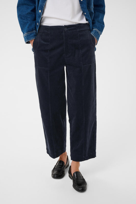NettaPW Corduroy Trousers in Dark Navy