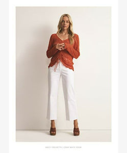 Conny White Cropped Jean