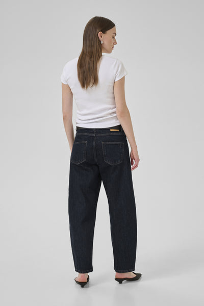 BalooMW 139 High Barrel Jeans in Dark Blue Un-wash