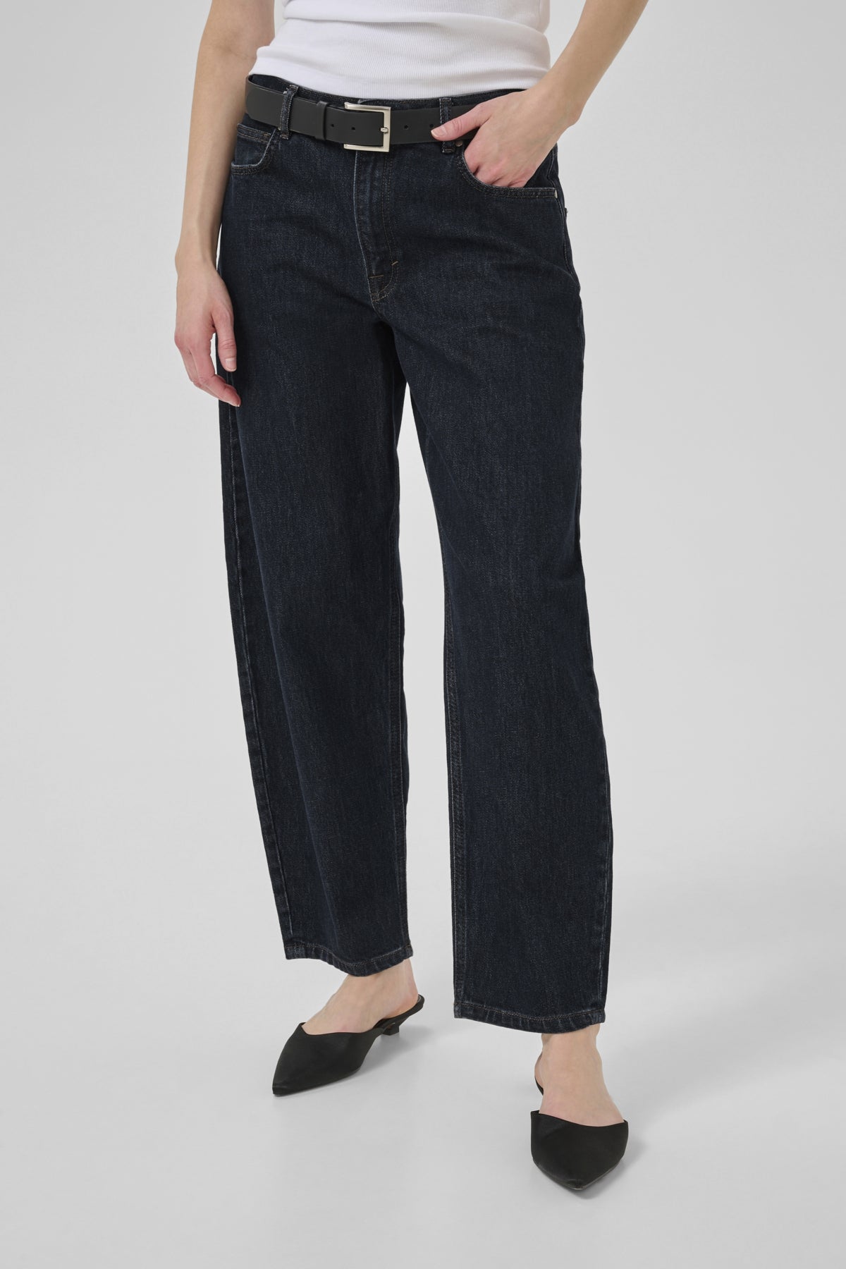 BalooMW 139 High Barrel Jeans in Dark Blue Un-wash