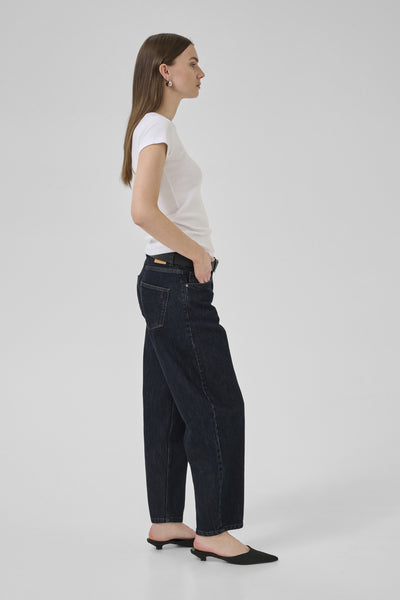 BalooMW 139 High Barrel Jeans in Dark Blue Un-wash