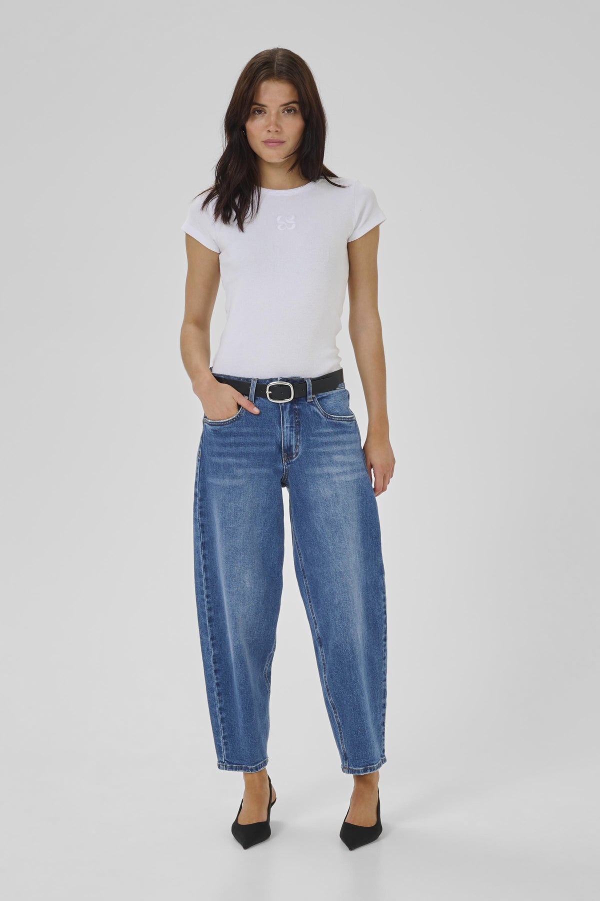 BalooMW 144 High Barrel Jeans in Medium Blue