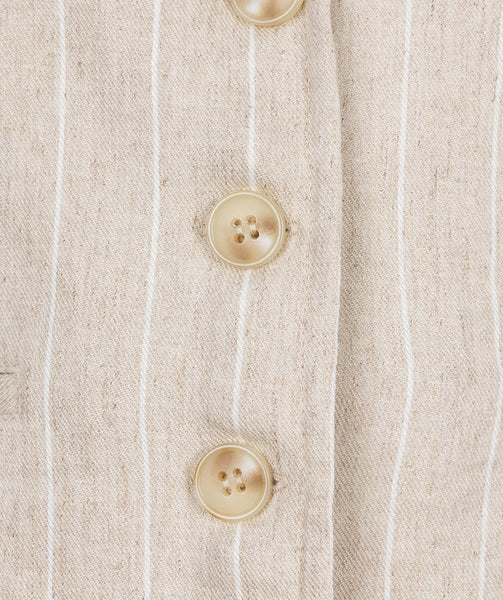 17006 Striped Linen Gilet