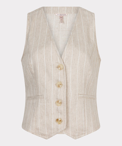 17006 Striped Linen Gilet