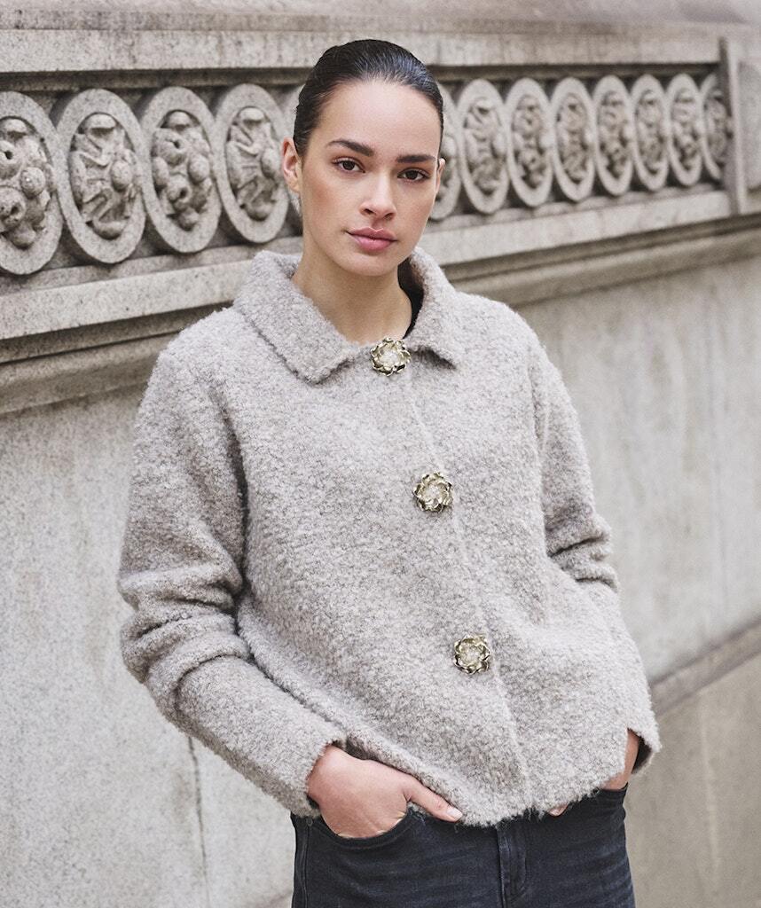 Esqualo Flower Button Cardigan
