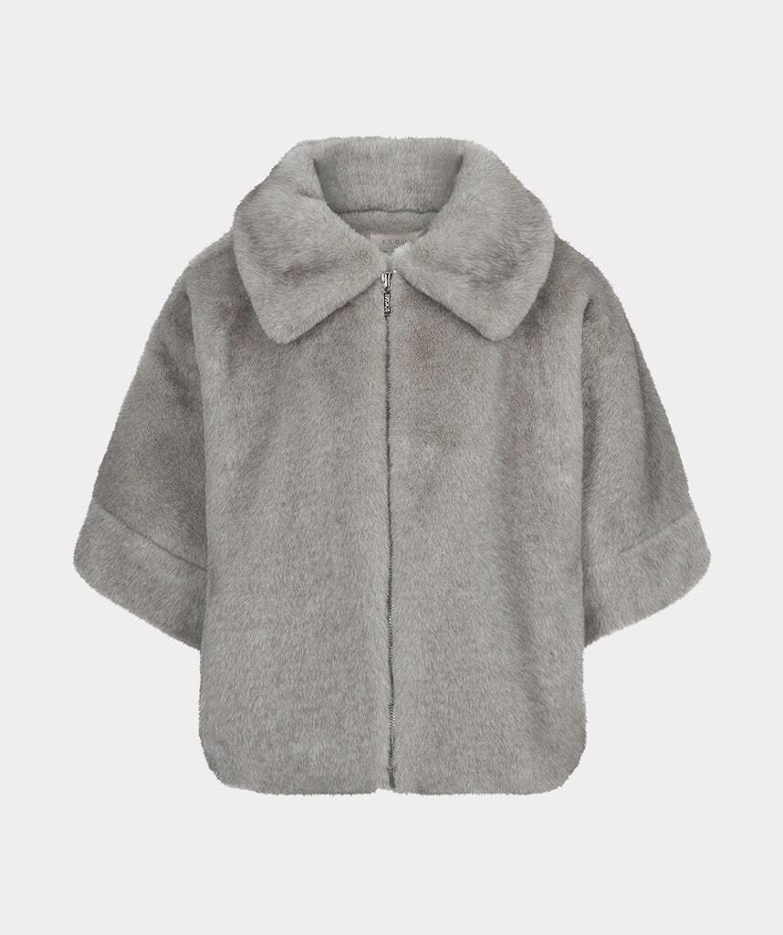 Esqualo Fake Fur Poncho Coat - Colour Options