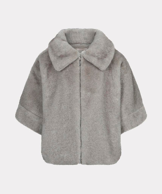 Esqualo Fake Fur Poncho Coat - Colour Options