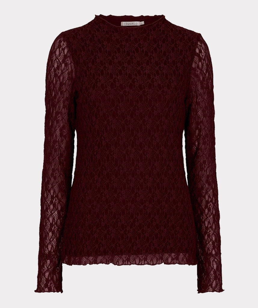 Esqualo Long Sleeve Lace Top - Colour Options