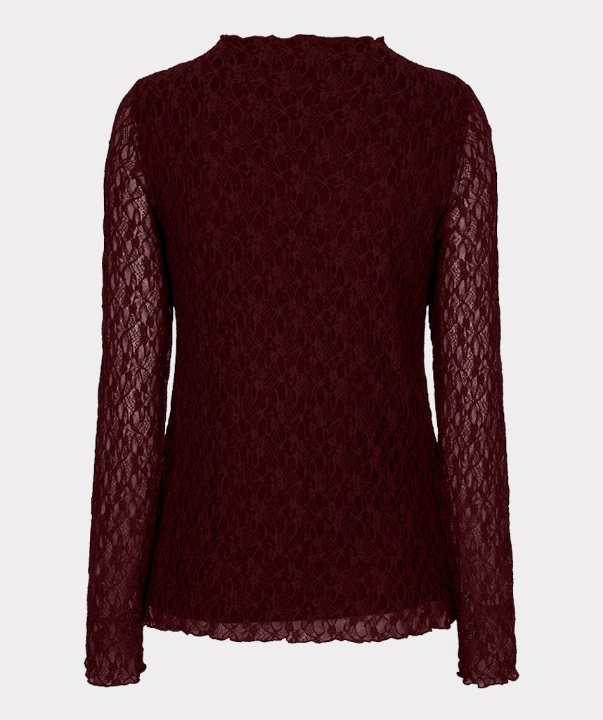 Esqualo Long Sleeve Lace Top - Colour Options
