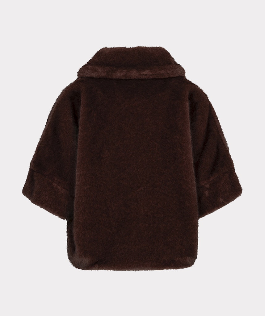 Esqualo Fake Fur Poncho Coat - Colour Options