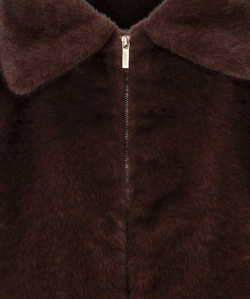 Esqualo Fake Fur Poncho Coat - Colour Options