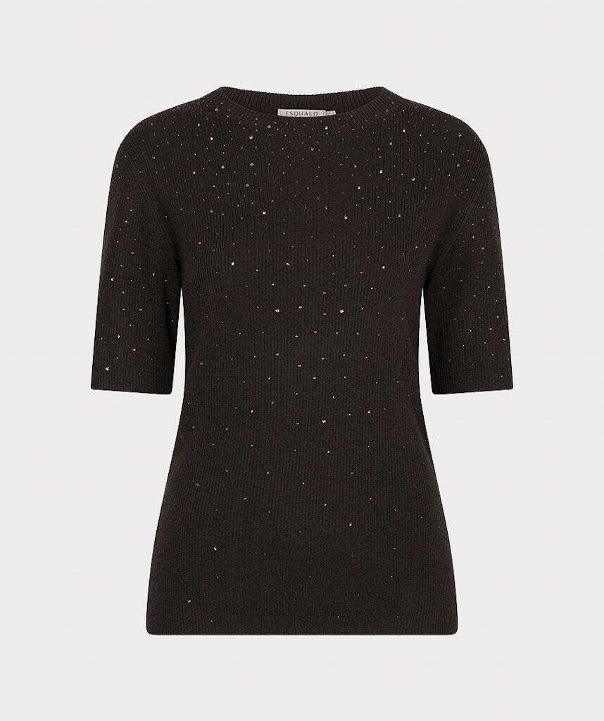 Esqualo Short Sleeve Sweater with Studs