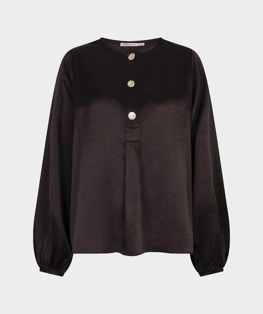 Esqualo Balloon Sleeve Acetate Blouse