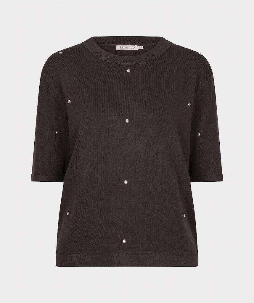Esqualo Short Sleeve Studs Sweater