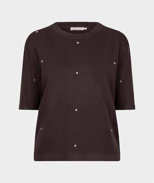 Esqualo Short Sleeve Studs Sweater