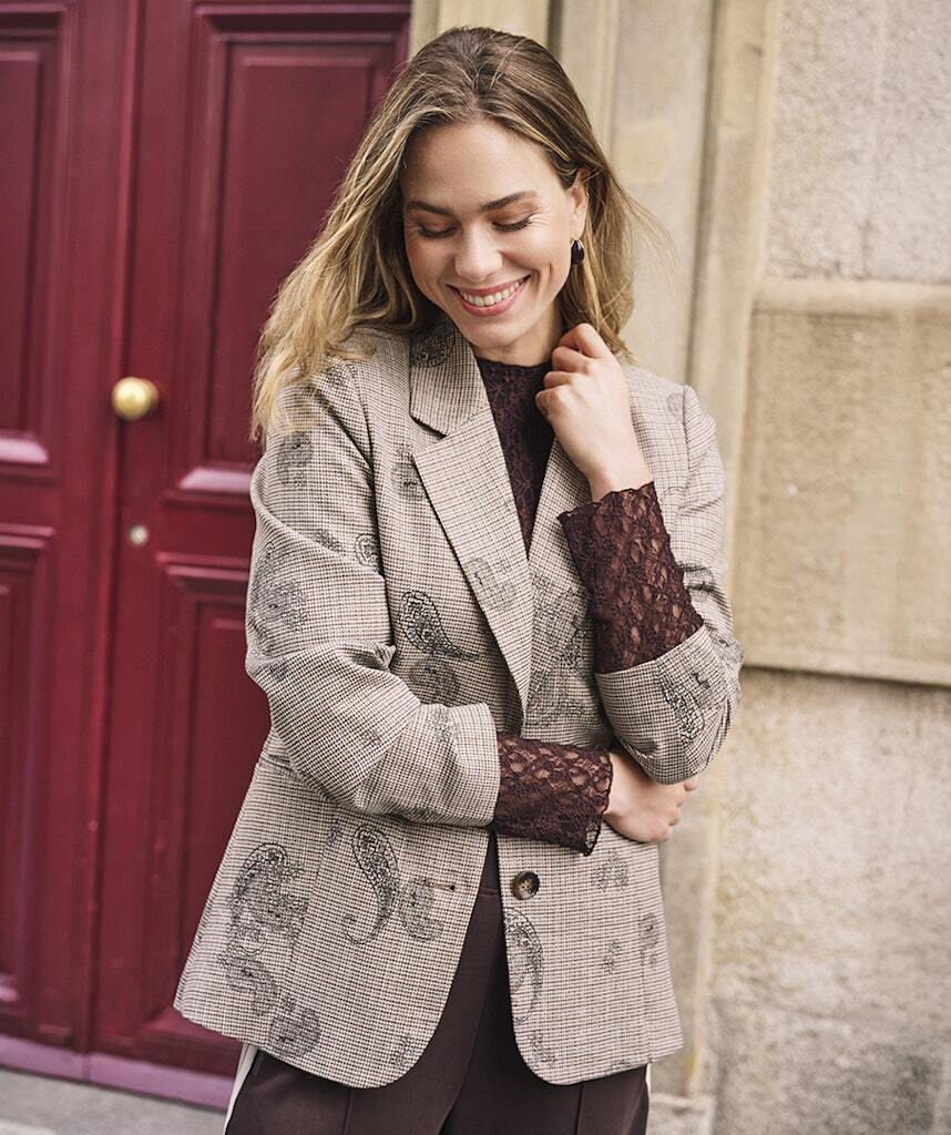 Esqualo Paisley Check Blazer