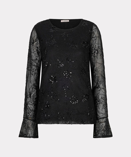 Esqualo Mesh Embroidery Sequin Top