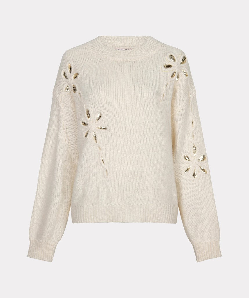 Esqualo Sequin Flower Sweater