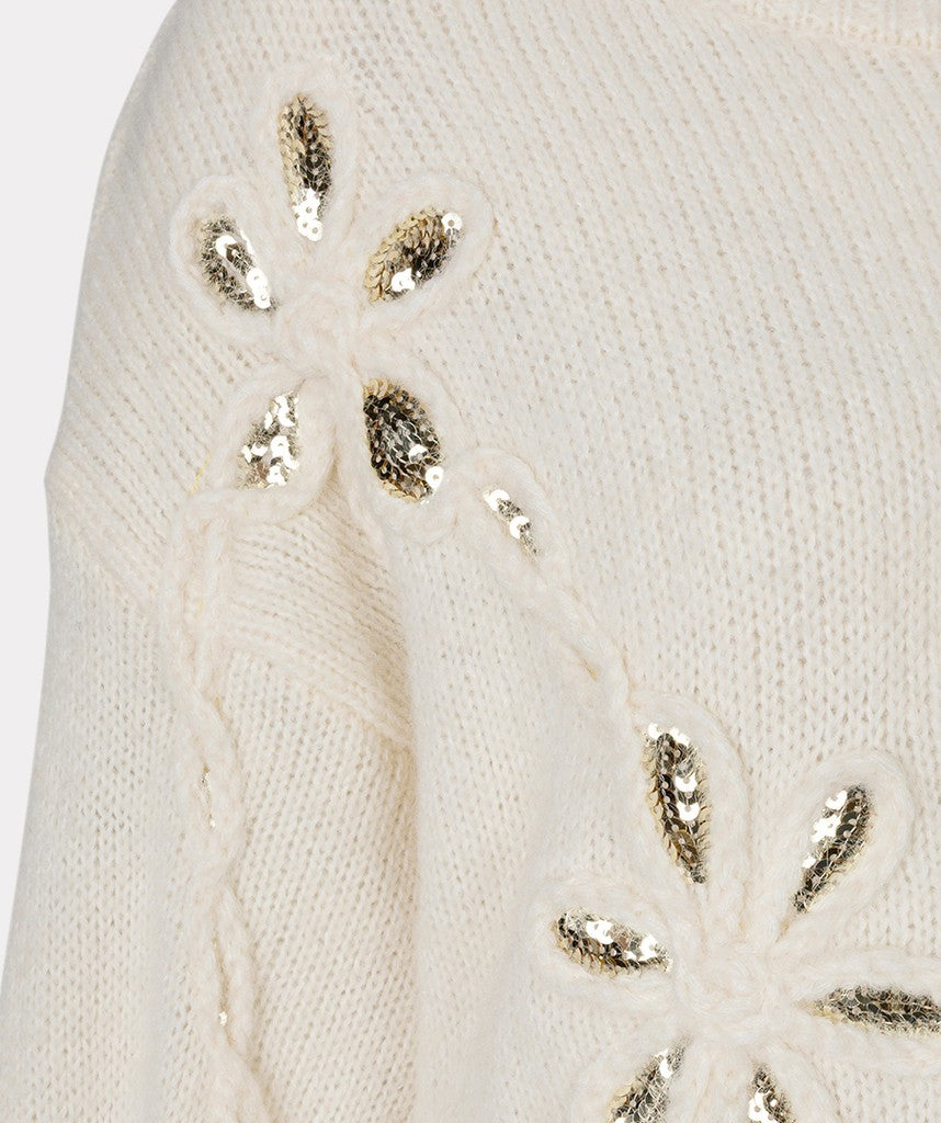 Esqualo Sequin Flower Sweater
