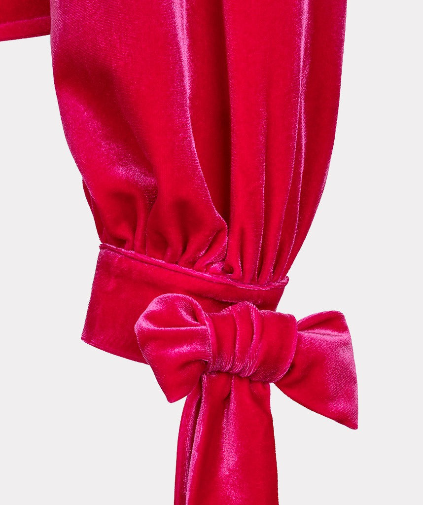 Esqualo Bow Cuff Velvet Blouse