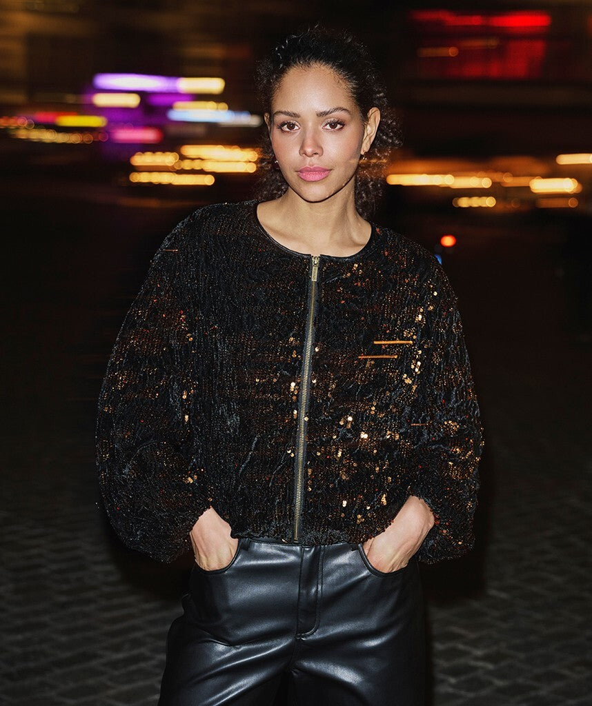 Esqualo Velour Sequin Jacket