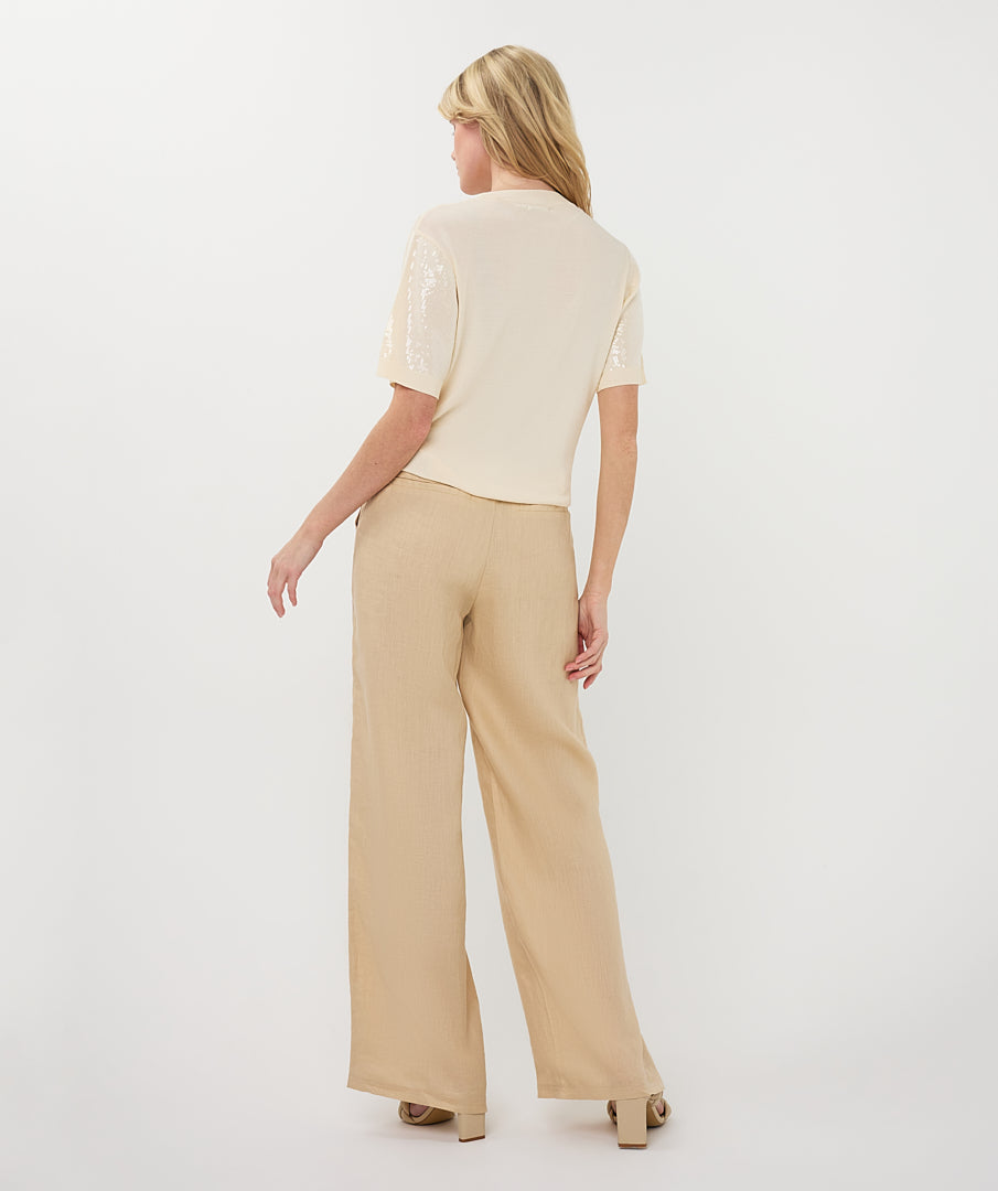 EsQualo Short Sleeve Sequin Sweater - Colour Options