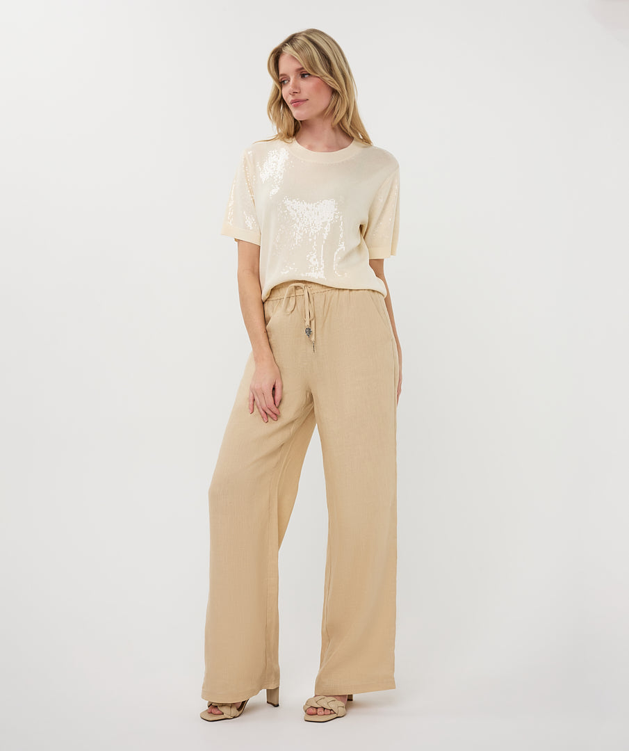 EsQualo Short Sleeve Sequin Sweater - Colour Options