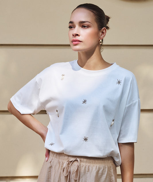 EsQualo Embellishment T-Shirt