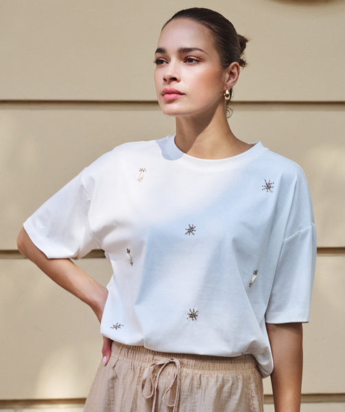 EsQualo Embellishment T-Shirt
