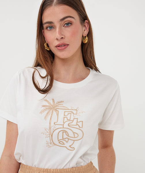 EsQualo 'Palm ESQ' Embroidery T-Shirt - Colour Options