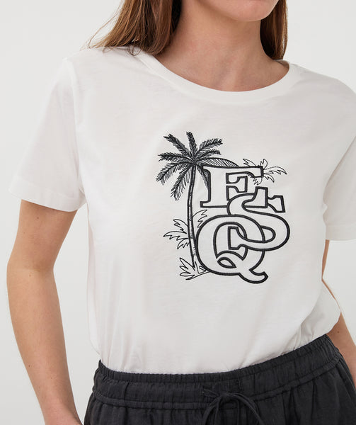 EsQualo 'Palm ESQ' Embroidery T-Shirt - Colour Options