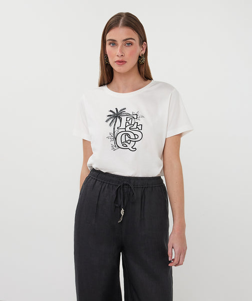EsQualo 'Palm ESQ' Embroidery T-Shirt - Colour Options