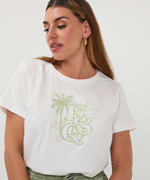 EsQualo 'Palm ESQ' Embroidery T-Shirt - Colour Options