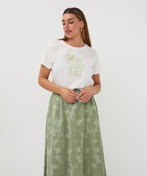 EsQualo 'Palm ESQ' Embroidery T-Shirt - Colour Options