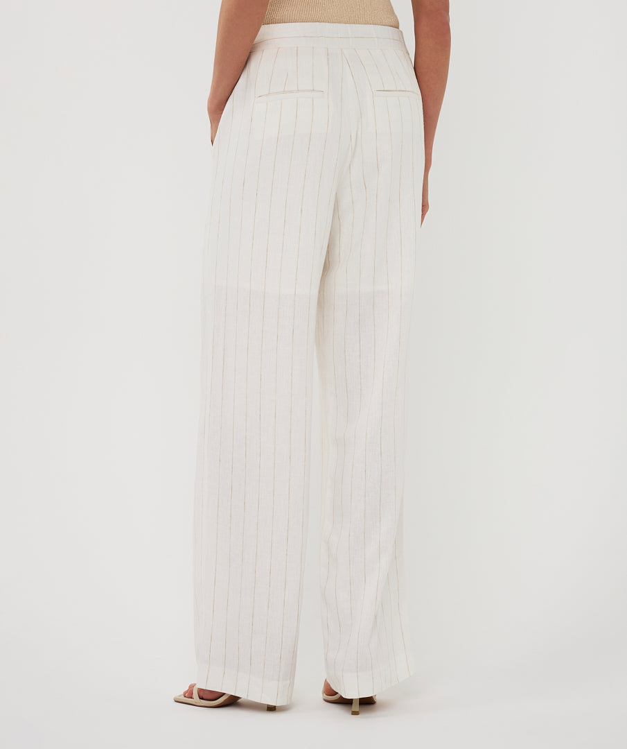 EsQualo Linen Striped Trousers