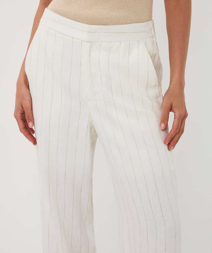 EsQualo Linen Striped Trousers