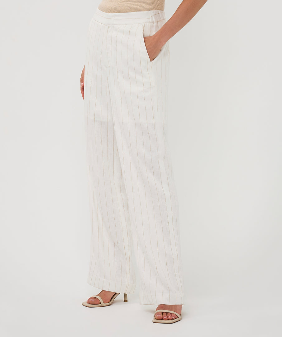 EsQualo Linen Striped Trousers