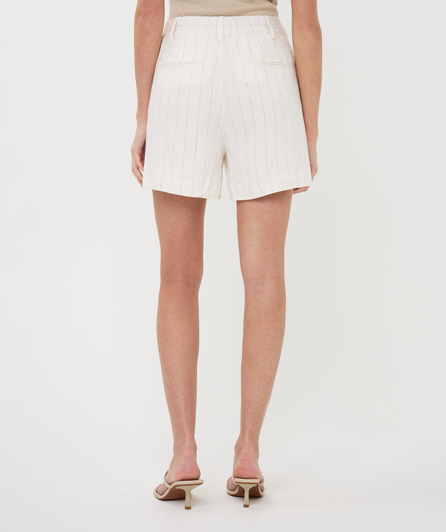EsQualo Linen Striped Shorts