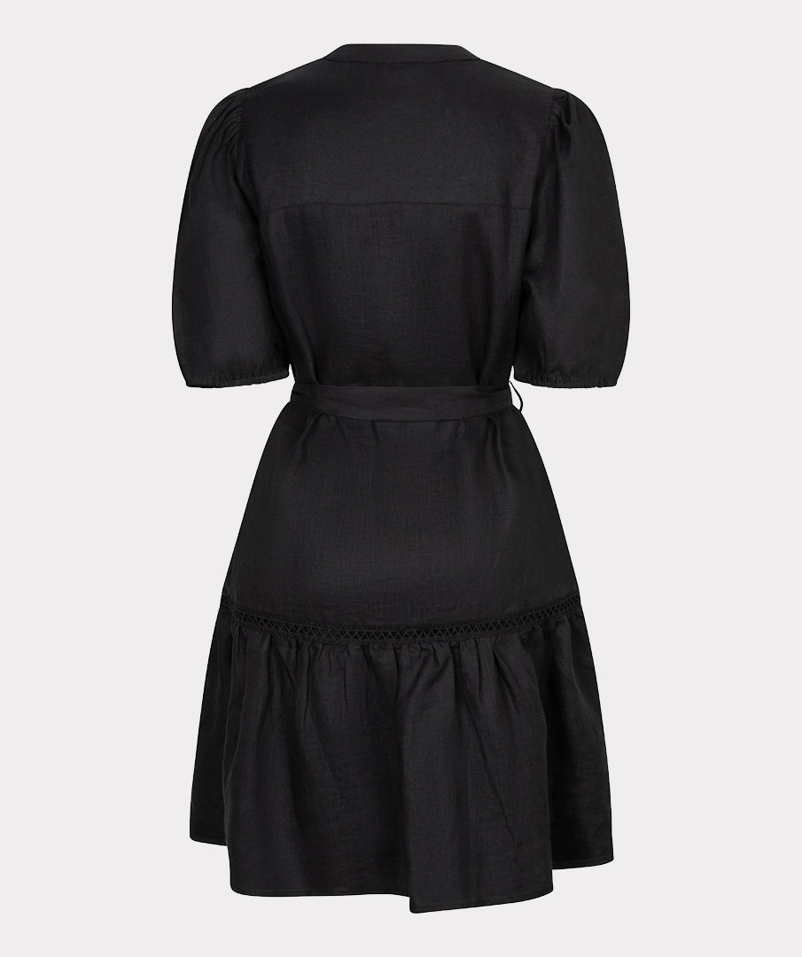 EsQualo Short Lace Linen Dress