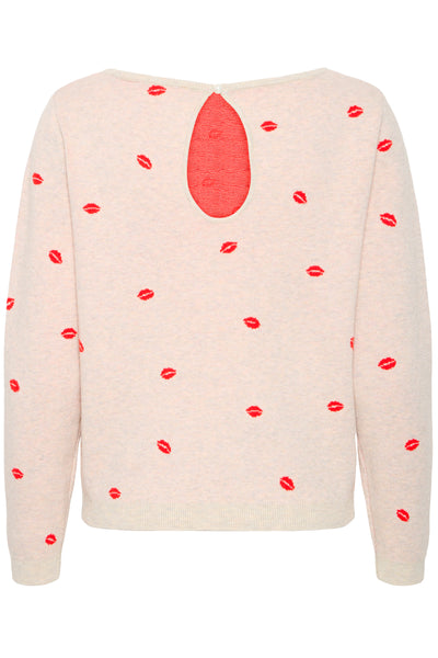 IhBrielle long sleeve Pullover in Oatmeal Melange