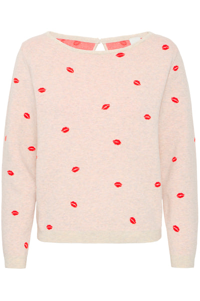 IhBrielle long sleeve Pullover in Oatmeal Melange