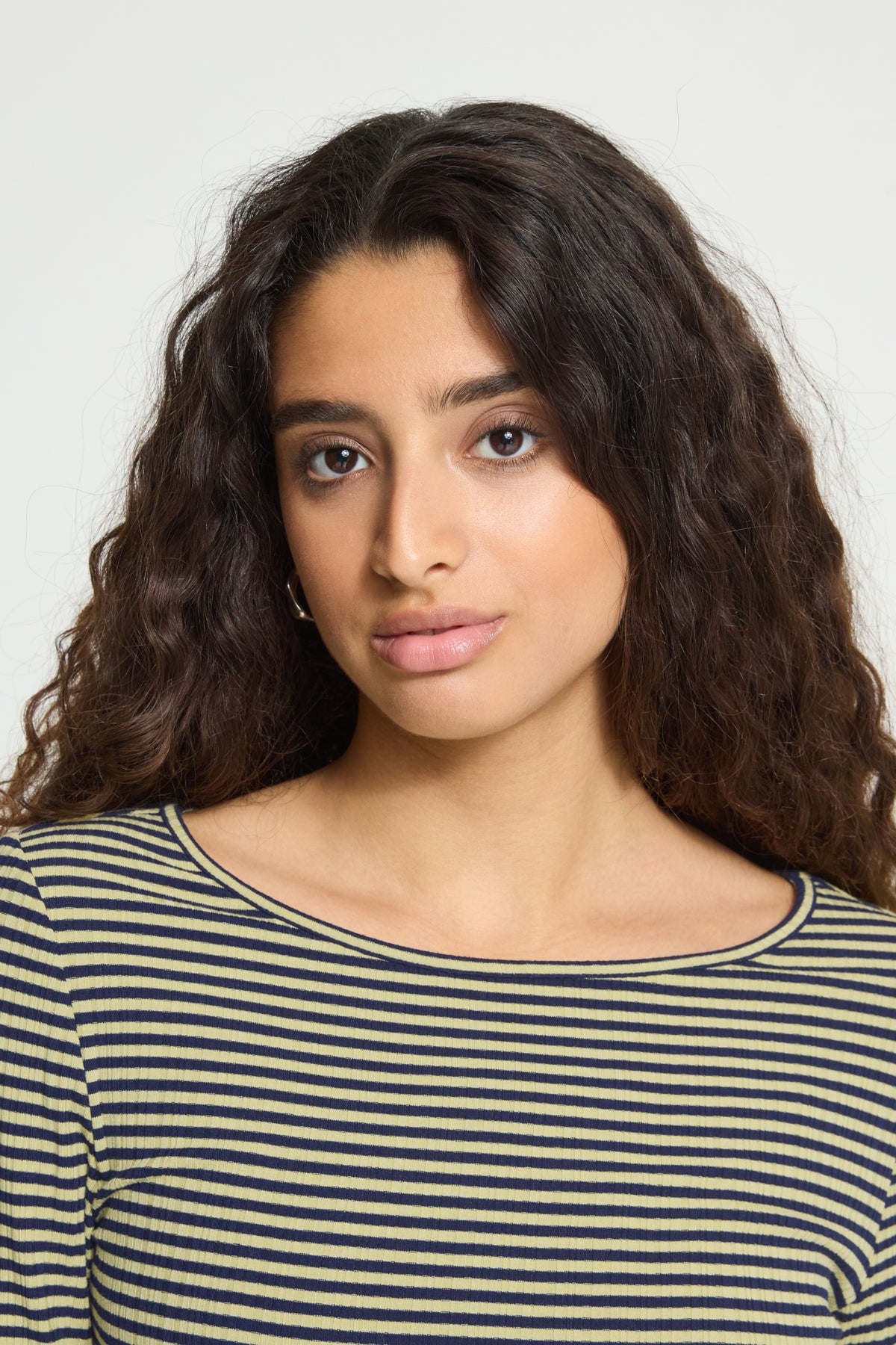 IhCella Long Sleeve Top in Leek Green and Maritime Blue