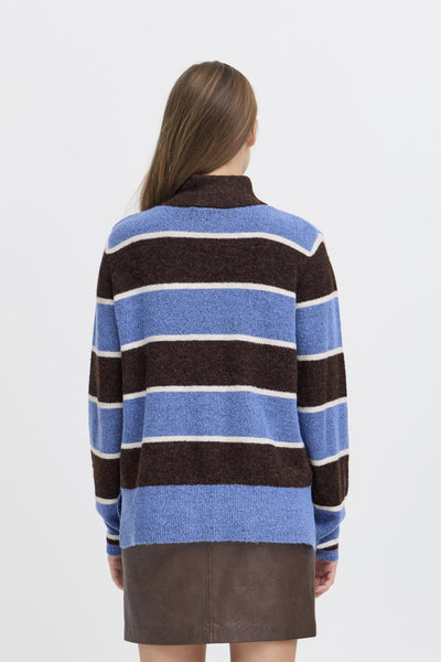 IhEdeen long sleeve pullover in Coffee Bean Stripe