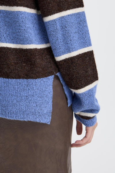 IhEdeen long sleeve pullover in Coffee Bean Stripe